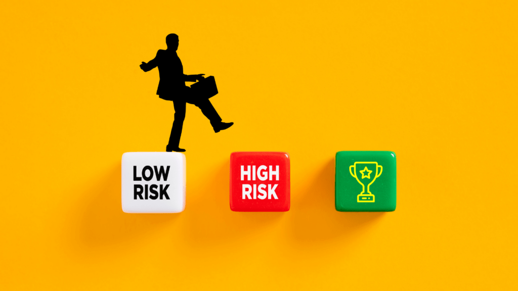 a man stepping into a high risk sign