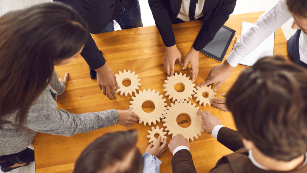 group of people plotting a strategy