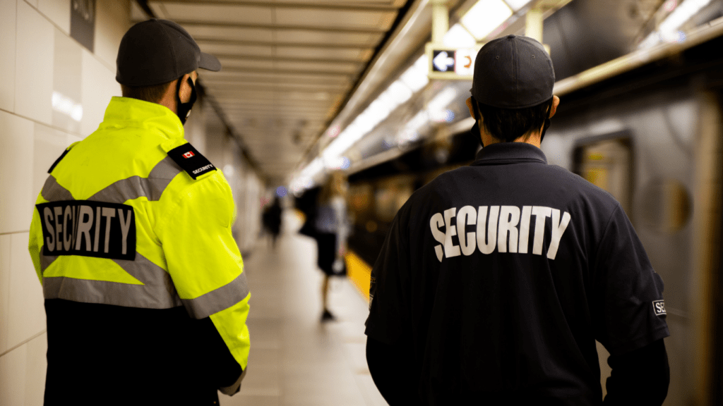 two people acts a security personnel